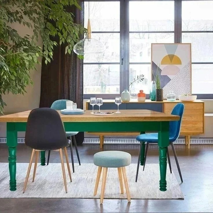 Стіл "Chandler" зелений з смарагдовою епоксидною смолою<br>